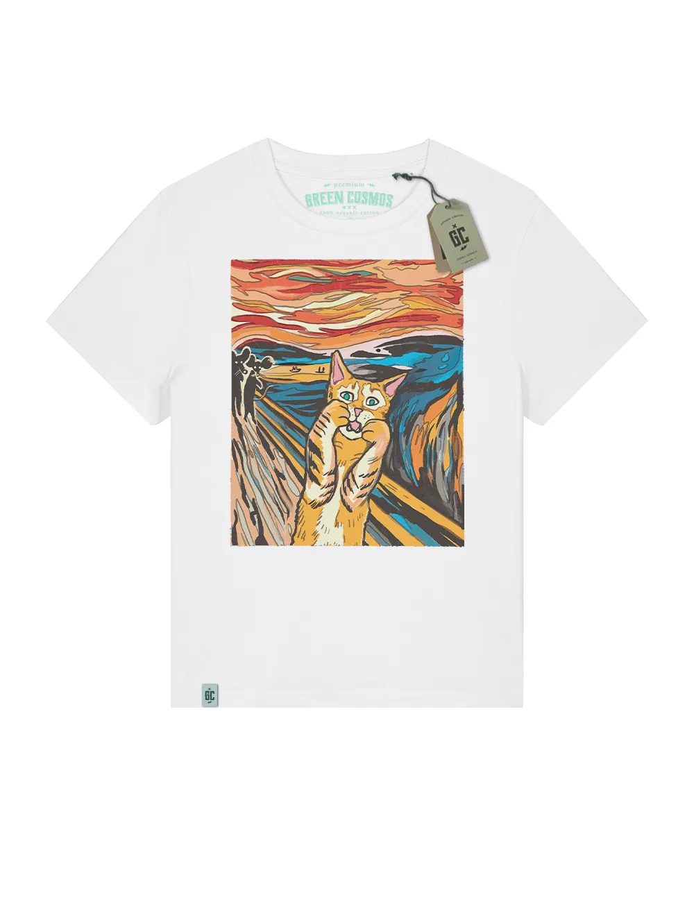 GREEN COSMOS PREMIUM koszulka damska SCREAM PARODY CAT