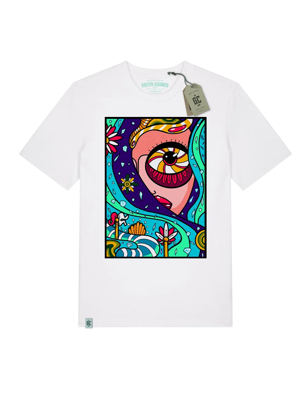 GREEN COSMOS PREMIUM koszulka męska ABSTRACT SKY GIRL 1 GREEN COSMOS PREMIUM koszulka męska ABSTRACT SKY GIRL